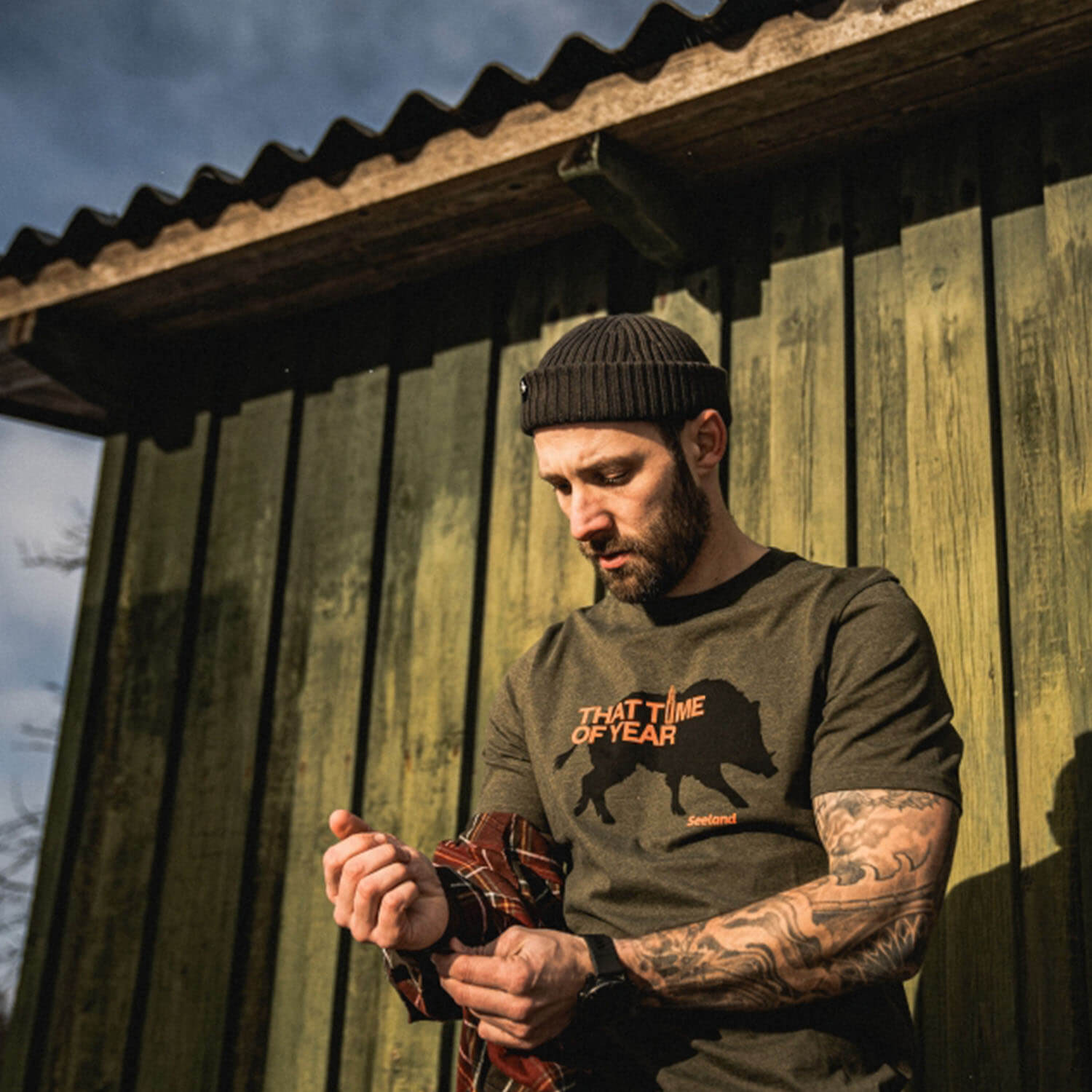  Seeland T-shirt die tijd (dennengroen gemêleerd)