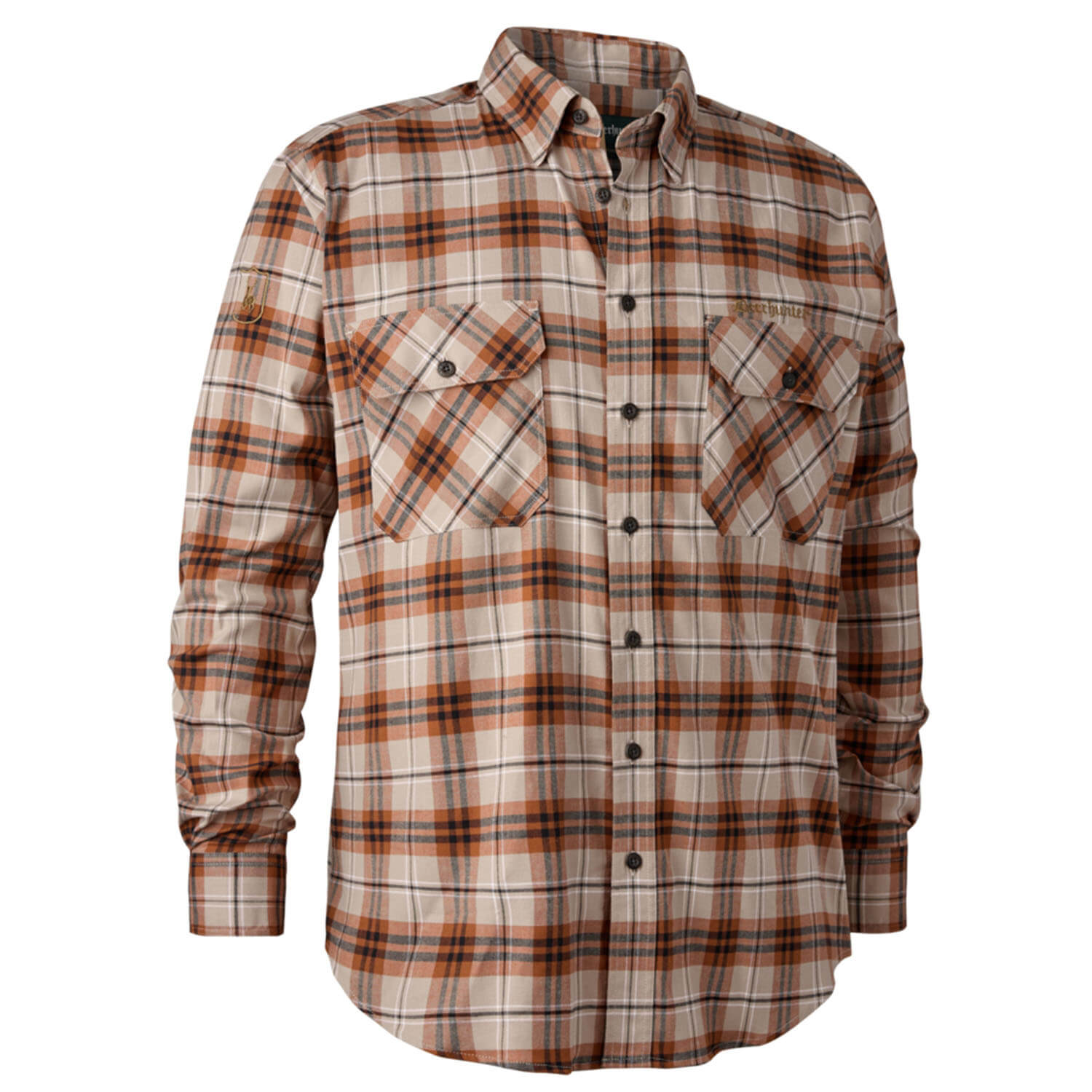  Deerhunter Jachthemd Louis (Oranje ruit) - Overhemden