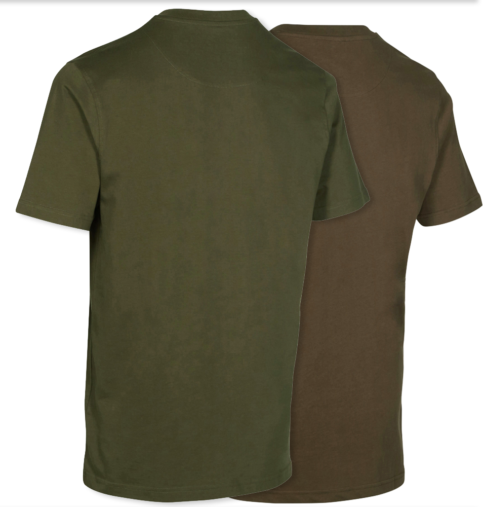  Deerhunter T-shirt (set van 2) groen/bruin